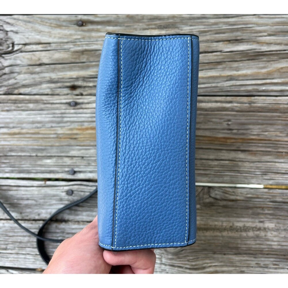 Coach Mini Tote CE598 Blue Pebbled Leather Crossbody Bag Strap - Picture 4 of 7